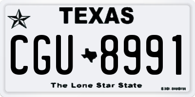 TX license plate CGU8991