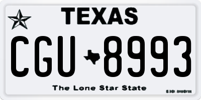 TX license plate CGU8993