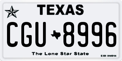 TX license plate CGU8996