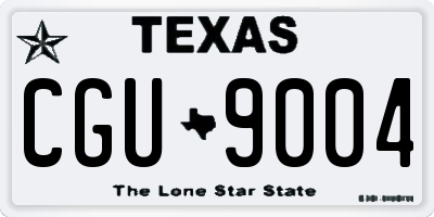 TX license plate CGU9004