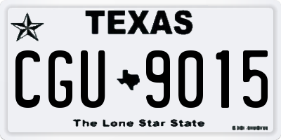 TX license plate CGU9015