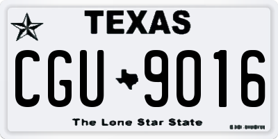 TX license plate CGU9016