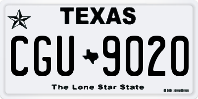 TX license plate CGU9020
