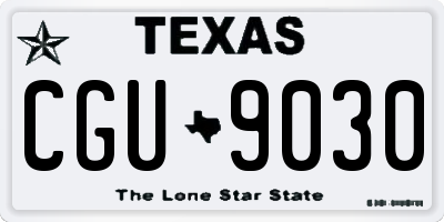 TX license plate CGU9030