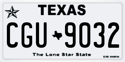 TX license plate CGU9032