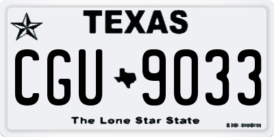 TX license plate CGU9033
