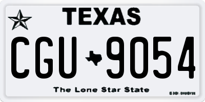 TX license plate CGU9054