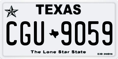 TX license plate CGU9059