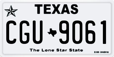 TX license plate CGU9061