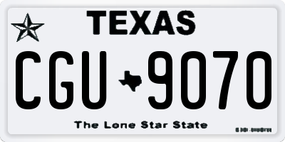 TX license plate CGU9070