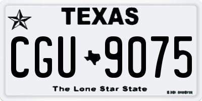 TX license plate CGU9075