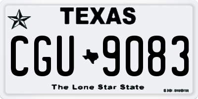TX license plate CGU9083
