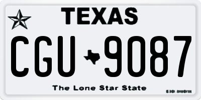 TX license plate CGU9087