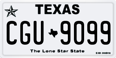 TX license plate CGU9099
