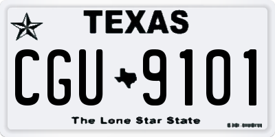 TX license plate CGU9101