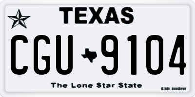 TX license plate CGU9104