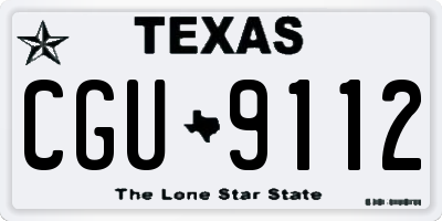 TX license plate CGU9112