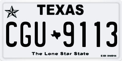 TX license plate CGU9113