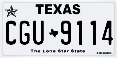 TX license plate CGU9114