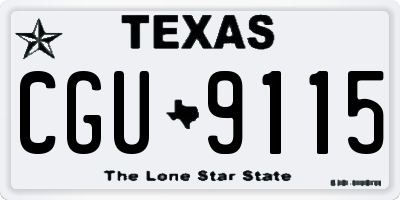 TX license plate CGU9115