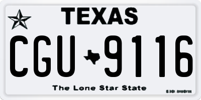 TX license plate CGU9116
