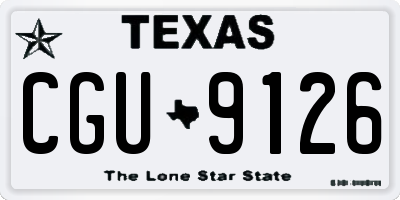 TX license plate CGU9126