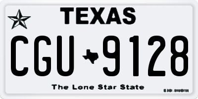 TX license plate CGU9128