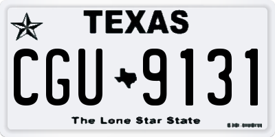 TX license plate CGU9131