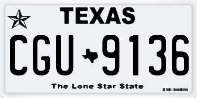 TX license plate CGU9136