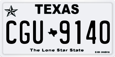 TX license plate CGU9140