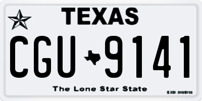 TX license plate CGU9141