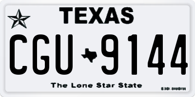 TX license plate CGU9144