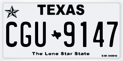 TX license plate CGU9147