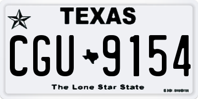 TX license plate CGU9154