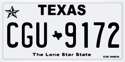 TX license plate CGU9172
