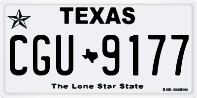 TX license plate CGU9177
