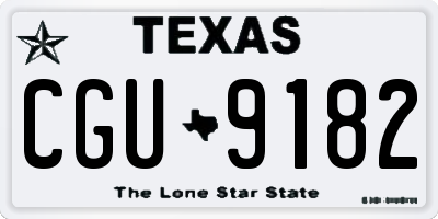 TX license plate CGU9182