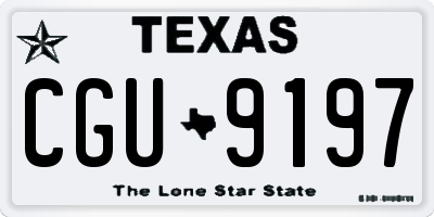 TX license plate CGU9197