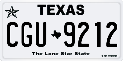 TX license plate CGU9212