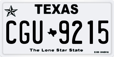 TX license plate CGU9215