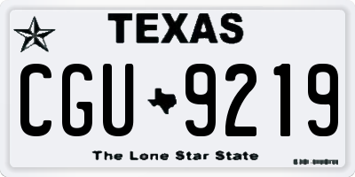 TX license plate CGU9219