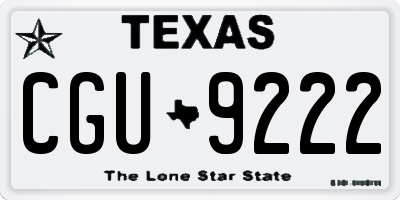 TX license plate CGU9222