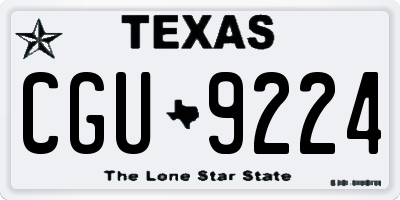 TX license plate CGU9224