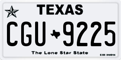 TX license plate CGU9225