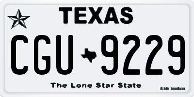 TX license plate CGU9229
