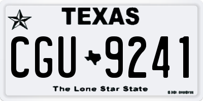 TX license plate CGU9241