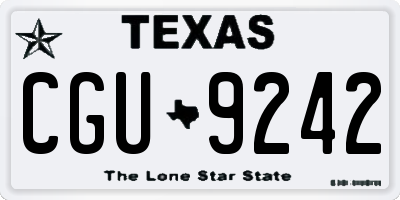 TX license plate CGU9242