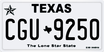 TX license plate CGU9250