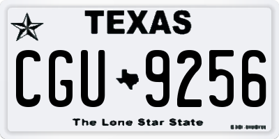 TX license plate CGU9256