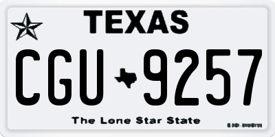 TX license plate CGU9257